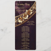 Programme de mariage floral doré orné (Dos)