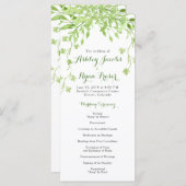 Programme de mariage floral du trèfle vert (Devant / Derrière)