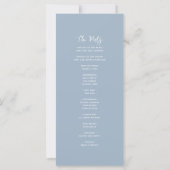 Programme de mariage Floral Dusty Blue (Dos)