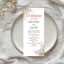 Programme de mariage floral élégant