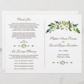 Programme de mariage floral élégant à fleurs blanc (Devant / Derrière)