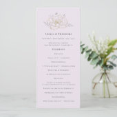 Programme de mariage floral élégant lilas or (Debout devant)