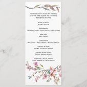 Programme de mariage floral en fleurs de cerises r (Dos)