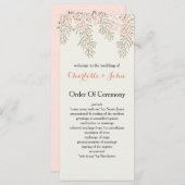 programme de mariage floral en ivoire (Devant / Derrière)