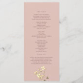 Programme de mariage floral en rose doré (Dos)