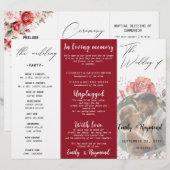 Programme de mariage floral en terre cuite Bourgog (Devant / Derrière)