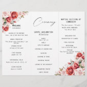 Programme de mariage floral en terre cuite Bourgog (Dos)