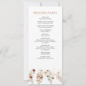 Programme de mariage floral en terre cuite Fleur s (Dos)