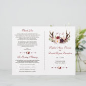 Programme de mariage floral et bois de cerf Burgun (Debout devant)