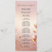 Programme de mariage floral Feuille rose (Dos)