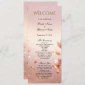 Programme de mariage floral Feuille rose (Devant / Derrière)
