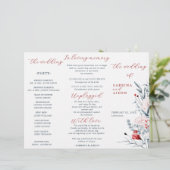 Programme De Mariage Floral Fleur Rouge Et Bleue (Debout devant)