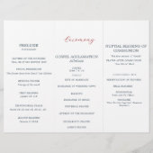 Programme De Mariage Floral Fleur Rouge Et Bleue (Dos)