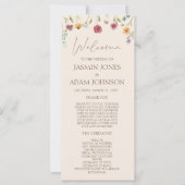 Programme de mariage floral Fleur sauvage simple e (Devant)