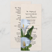 Programme de mariage floral Fleurs de calla (Devant / Derrière)