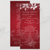 Programme de mariage floral Fleurs exotiques Rouge (Devant / Derrière)