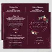 Programme de mariage floral géométrique de Bourgog (Devant / Derrière)