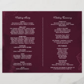 Programme de mariage floral géométrique de Bourgog (Dos)