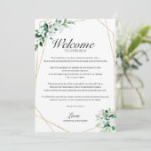 Programme de mariage floral géométrique et verdure (Debout devant)