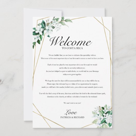 Programme de mariage floral géométrique verdoyant (Devant)