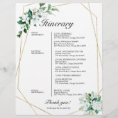 Programme de Mariage Floral Géométrique Verdure (Dos)