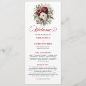 Programme de mariage floral Glam Blush Burgundy Go (Devant)