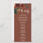 Programme de mariage floral jardin romantique Brun (Dos)