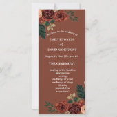Programme de mariage floral jardin romantique Brun (Devant)