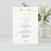 Programme de mariage floral jaune doré et blanc (Debout devant)