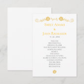 Programme de mariage floral jaune doré et blanc (Devant / Derrière)