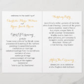 programme de mariage floral jaune gris aquarelle (Dos)