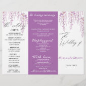 Programme de mariage floral lavande rose pâle élég (Devant)