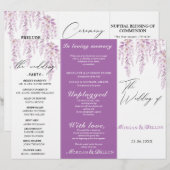 Programme de mariage floral lavande rose pâle élég (Devant / Derrière)