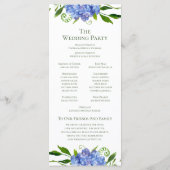 Programme de mariage floral LGBTQ Blue Hydrangeas (Dos)