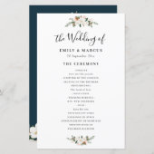 programme de mariage floral magnolia (Devant / Derrière)