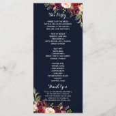 Programme de mariage floral marine Bourgogne (Dos)