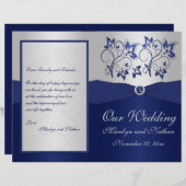 Programme de mariage floral Marine et Argent (Devant / Derrière)