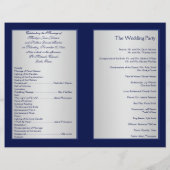 Programme de mariage floral Marine et Argent (Dos)