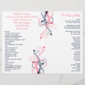 Programme de mariage floral Marine, Rose et Blanc (Dos)