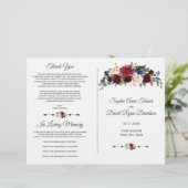 Programme de mariage floral Merlot Navy Blue Charm (Debout devant)
