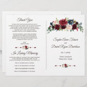 Programme de mariage floral Merlot Navy Blue Charm (Devant / Derrière)