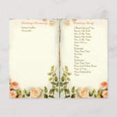 programme de mariage floral mignon, rose (Dos)