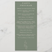 Programme de mariage floral minuscule Fleur verte  (Dos)