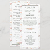 Programme de mariage floral minuscule Fleurs paste (Devant / Derrière)