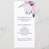 Programme de mariage floral moderne Blush Pink et  (Devant)