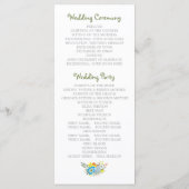 Programme de mariage floral moderne fleurs bleues (Dos)