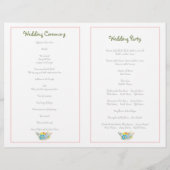 Programme de mariage floral moderne fleurs bleues (Dos)