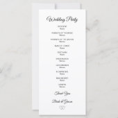 Programme de mariage floral moderne noir et blanc (Dos)