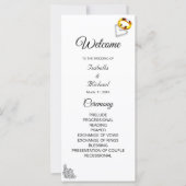 Programme de mariage floral moderne noir et blanc (Devant)