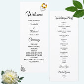 Programme de mariage floral moderne noir et blanc